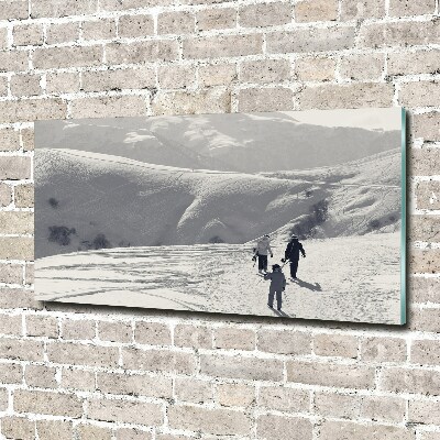 Foto obraz szkło hartowane Narciarze