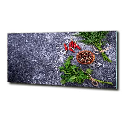 Schilderij glas Kruiden en specerijen