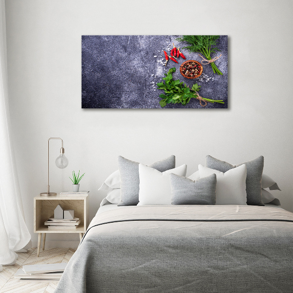 Schilderij glas Kruiden en specerijen