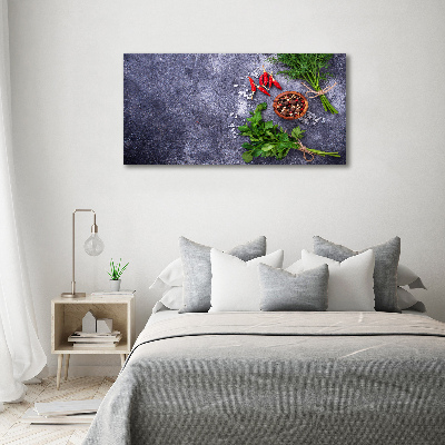 Schilderij glas Kruiden en specerijen