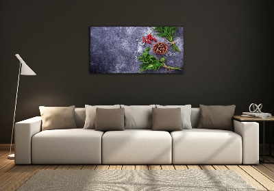 Schilderij glas Kruiden en specerijen