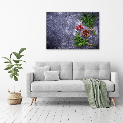 Schilderij glas Kruiden en specerijen
