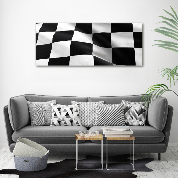 Glazen schilderij Finishvlag