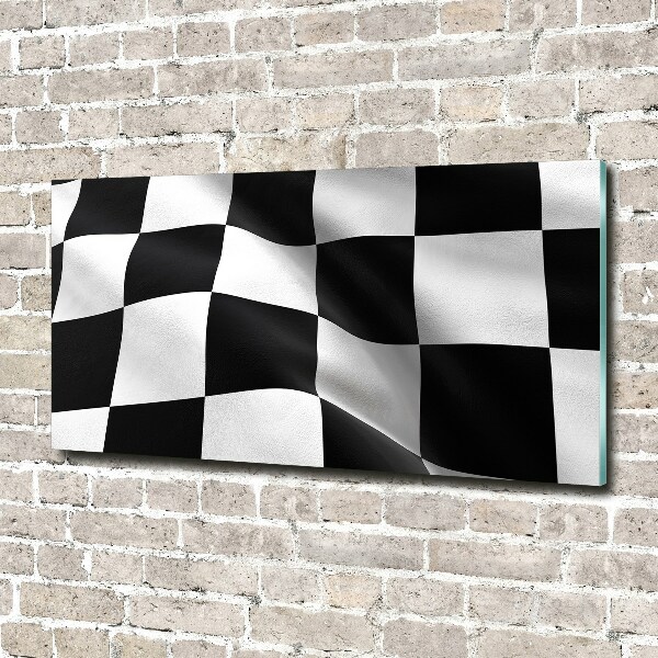 Glazen schilderij Finishvlag