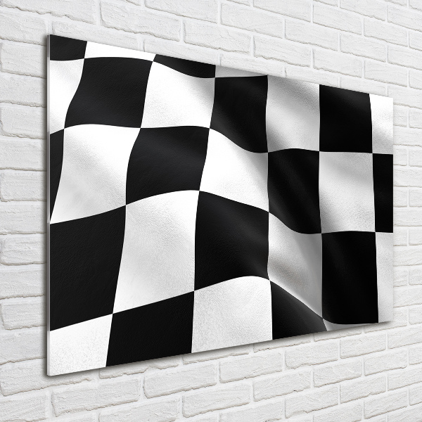 Glazen schilderij Finishvlag