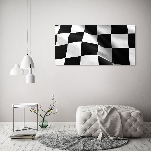 Glazen schilderij Finishvlag