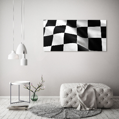 Glazen schilderij Finishvlag