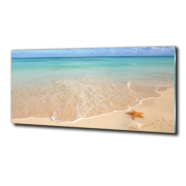 Foto schilderij op glas Zeesterren op het strand