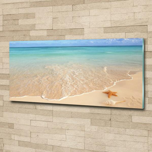 Foto schilderij op glas Zeesterren op het strand