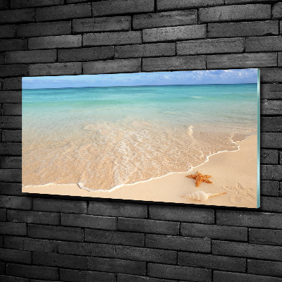 Foto schilderij op glas Zeesterren op het strand