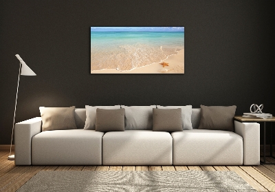 Foto schilderij op glas Zeesterren op het strand