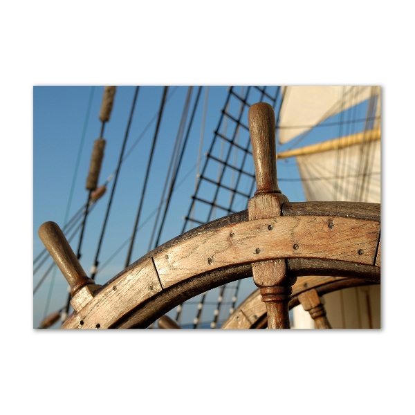 Fotoobraz na ścianę szklany Ster na jachcie