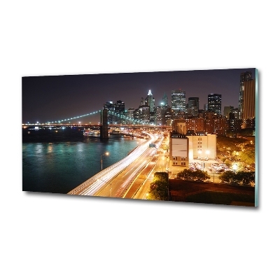 Schilderij op glas New York 's nachts