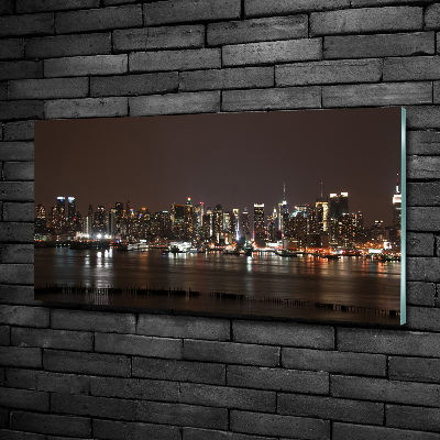 Glazen schilderij New York 's nachts