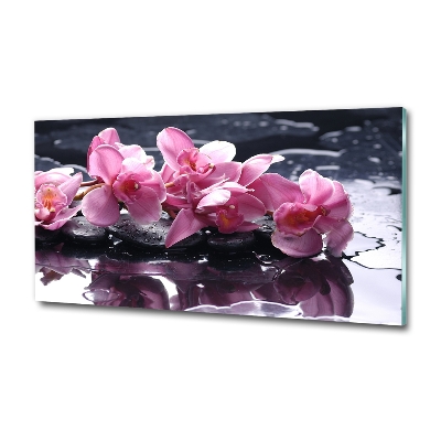 Schilderij glas Roze orchidee