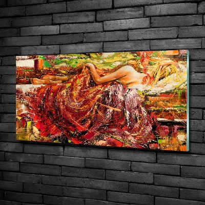 Glazen schilderij Slapende vrouw