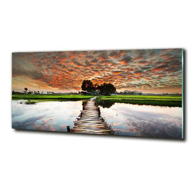 Foto obraz szkło hartowane Drewniany most