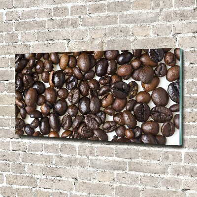 Foto schilderij op glas Koffiebonen