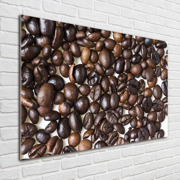 Foto schilderij op glas Koffiebonen