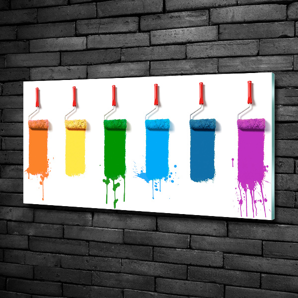 Foto schilderij op glas Verfrollers