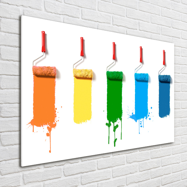 Foto schilderij op glas Verfrollers