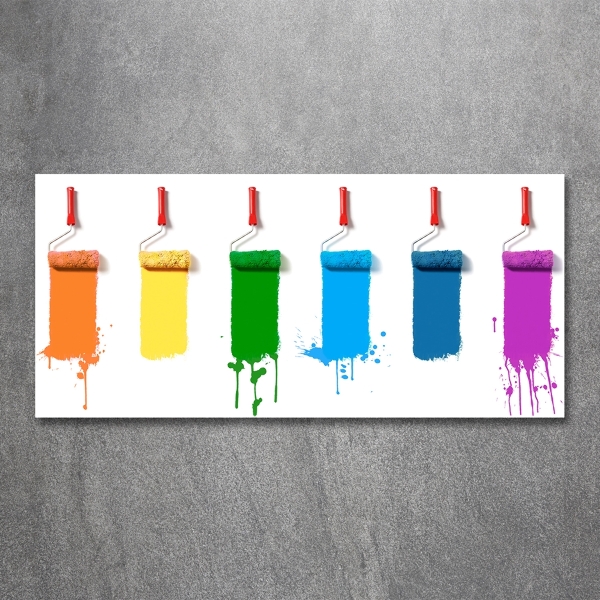 Foto schilderij op glas Verfrollers