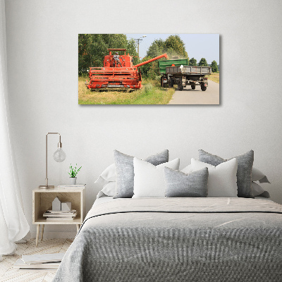 Foto schilderij op glas Maaidorser