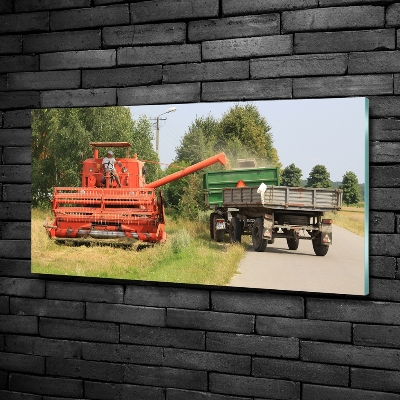 Fotoobraz na ścianę szkło hartowane Kombajn
