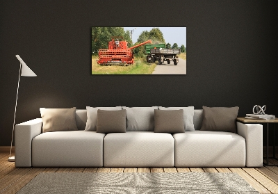 Foto schilderij op glas Maaidorser