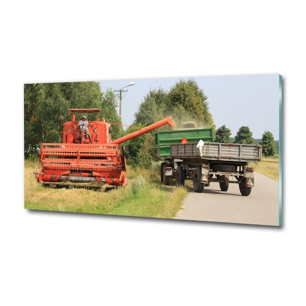 Foto schilderij op glas Maaidorser