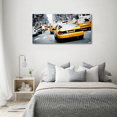 Schilderij op glas New Yorkse taxi's
