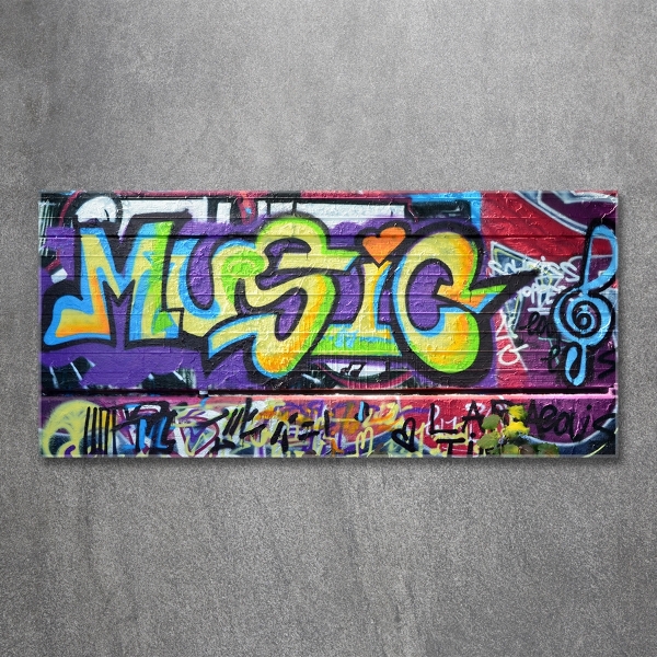 Foto schilderij op glas Graffiti op de muur