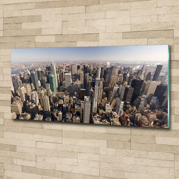 Schilderij op glas New York vanuit vogelperspectief