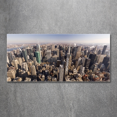 Schilderij op glas New York vanuit vogelperspectief
