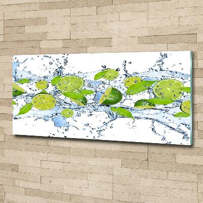 Foto obraz szkło hartowane Limonki i woda