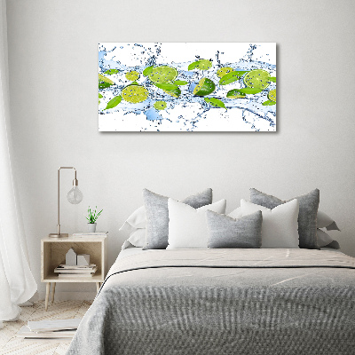 Foto schilderij op glas Limoenen en water