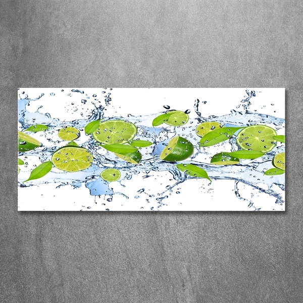 Foto schilderij op glas Limoenen en water