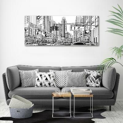 Schilderij glas Straten van New York