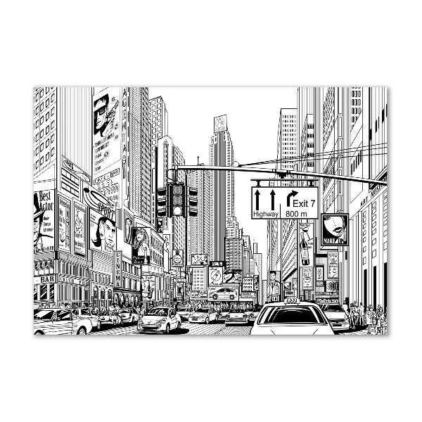 Schilderij glas Straten van New York