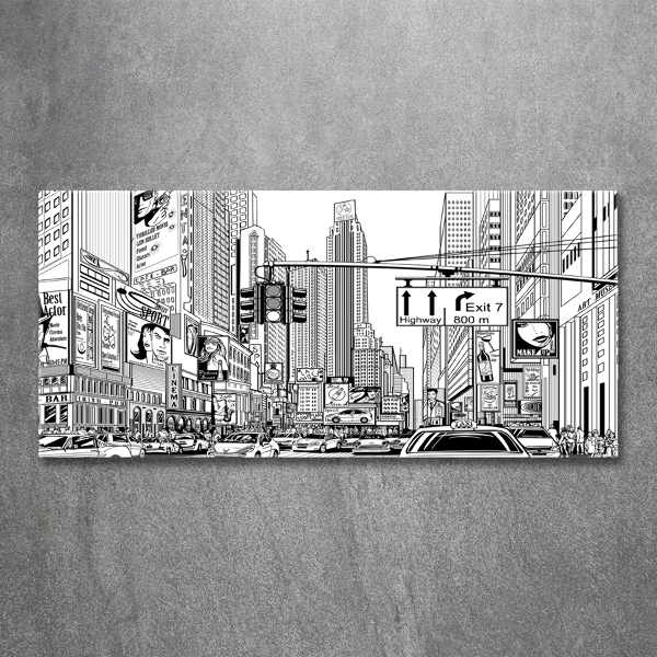 Schilderij glas Straten van New York