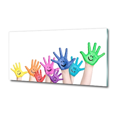 Glazen schilderij Geschilderde handen