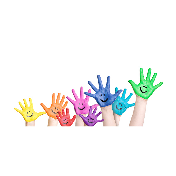 Glazen schilderij Geschilderde handen