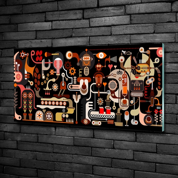 Foto schilderij op glas Koffieproductie