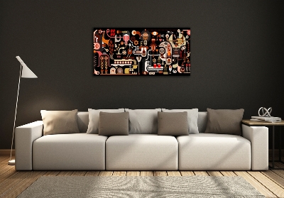 Foto schilderij op glas Koffieproductie