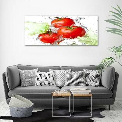 Schilderij op glas Tomaten en sla