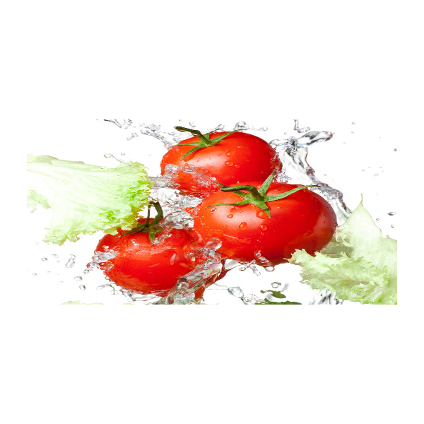 Schilderij op glas Tomaten en sla