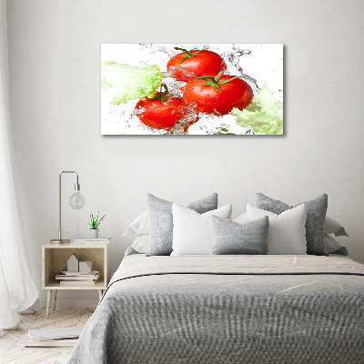 Schilderij op glas Tomaten en sla