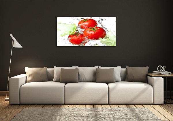 Schilderij op glas Tomaten en sla