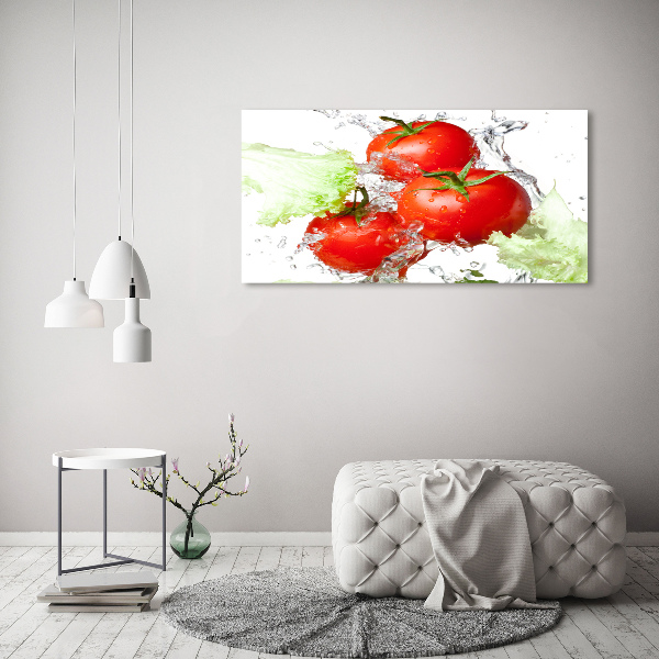 Schilderij op glas Tomaten en sla