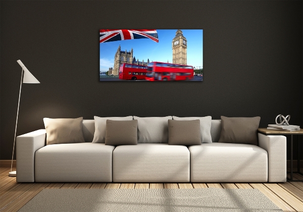 Glazen schilderij Londense bus